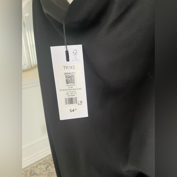 Black Satin Cowl Neck dress with ruching - Picture 6 of 12